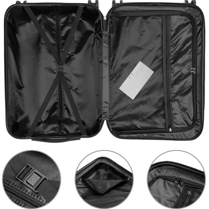 Silk & Salt SalonMore 3 Piece Suitcase LuggaSet With TSA Lock Rose Gold^ Checked Luggage