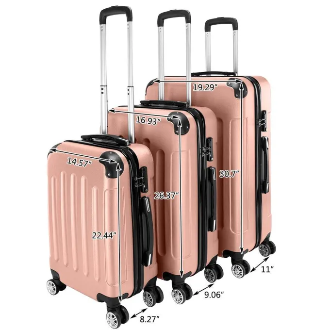 Silk & Salt OTVIAP 3-in-1 Multifunctional LarCapacity Traveling StoraSuitcase Rolling LuggaCase Set Blue Trolley LuggaSet Luggage^ Luggage Sets