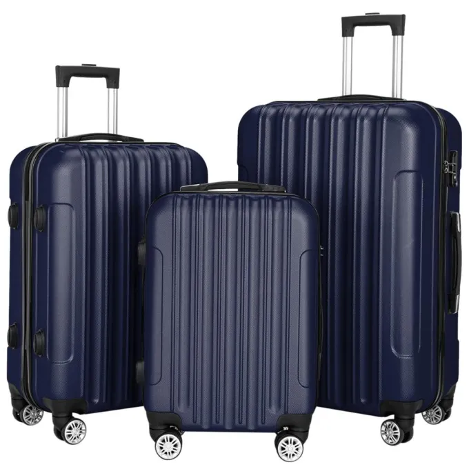 Silk & Salt Ktaxon Lugga3 Piece Set Suitcase Spinner Hardshell Lightweight TSA Lock^ Checked Luggage