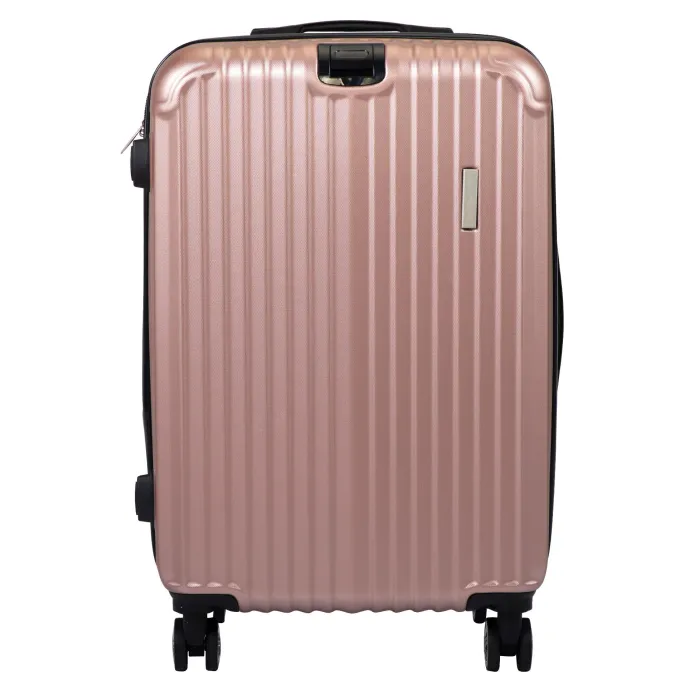 Silk & Salt Kepooman Expandable Suitcase Vertical Striped Suitcase 3-piece Set Rose Gold^ Hard Side Luggage