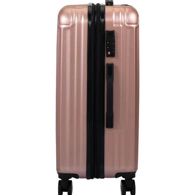 Silk & Salt Kepooman Expandable Suitcase Vertical Striped Suitcase 3-piece Set Rose Gold^ Hard Side Luggage