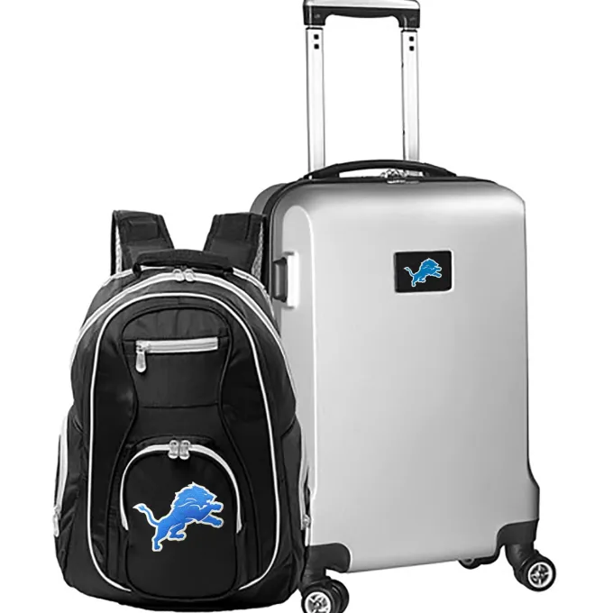 Silk & Salt MOJO Silver Detroit Lions 2-Piece Backpack ampCarry-On Set^ Luggage Sets