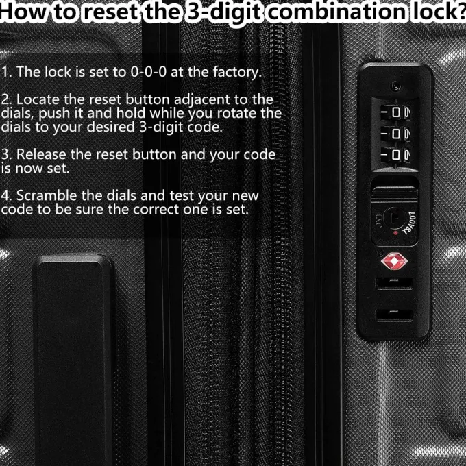 Silk & Salt uhomepro 3 In 1 Suitcases with Wheels Upgrade 20 24 28 Carry On LuggaTSA Lock Maneuverable LuggaSets Travel Suitcase Christmas Gifts for Business Trip Holiday Travel Cruise Gray^ Carry On Luggage|Hard Side Luggage