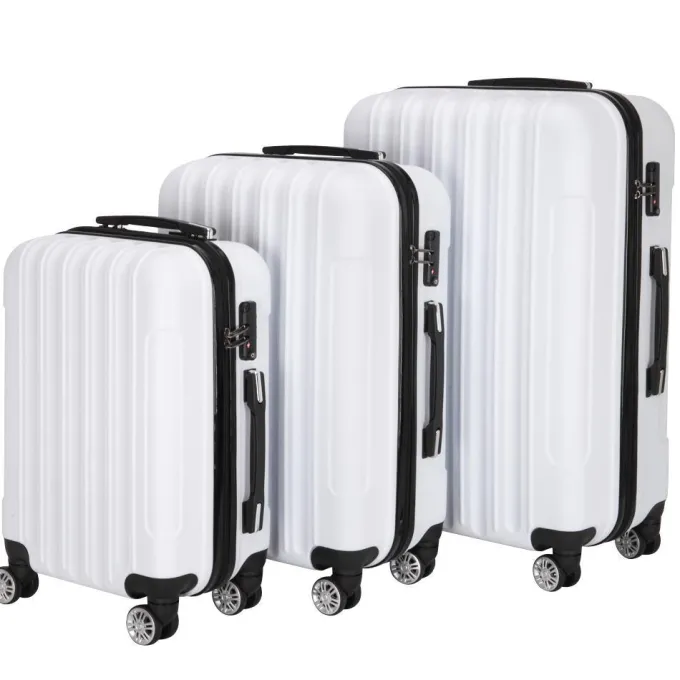 Silk & Salt Winado LuggaTravel 3 Pcs Plastic Metal Set Suitcase Spinner Hardshell Lightweight TSA Lock^ Hard Side Luggage