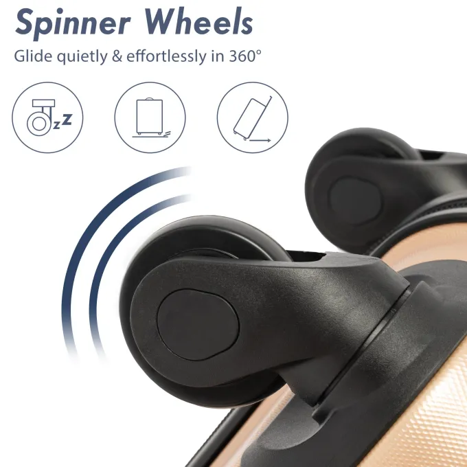 Silk & Salt uhomepro Upgrade LuggaSets 20 24 28 Carry on Luggawith Spinner Wheels Lightweight Hard Case LuggaTravel Suitcase Christmas Gifts for Business Trip Holiday Travel Cruise Black^ Carry On Luggage