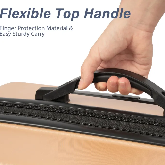 Silk & Salt uhomepro Upgrade LuggaSets 20 24 28 Carry on Luggawith Spinner Wheels Lightweight Hard Case LuggaTravel Suitcase Christmas Gifts for Business Trip Holiday Travel Cruise Black^ Carry On Luggage