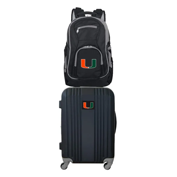 Silk & Salt NCAA Miami Hurricanes 2-Piece Luggaand Backpack Set^ Luggage Sets