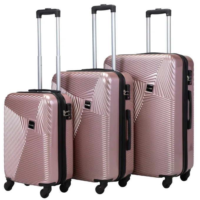 Silk & Salt Jaxpety 3 Pcs LuggaSet Expandable Hardside Spinner Suitcase with TSA Lock Rose Gold^ Luggage Sets