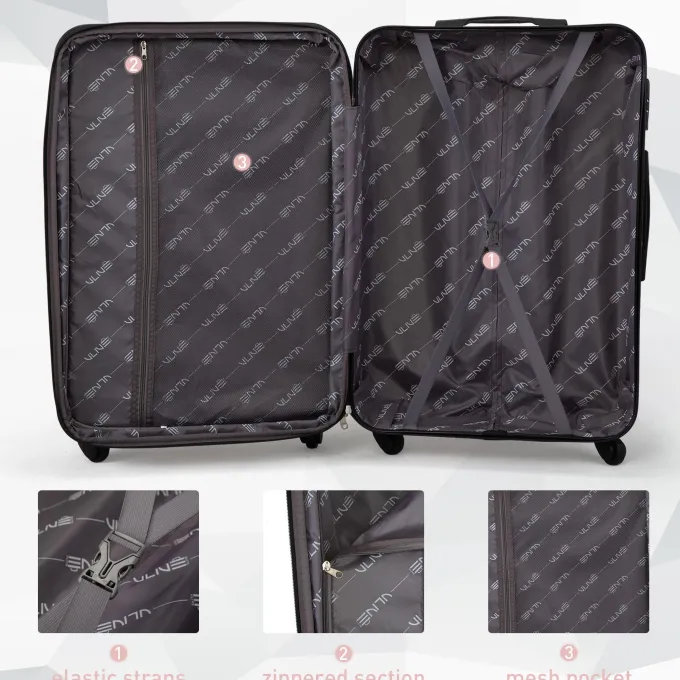 Silk & Salt Jaxpety 3 Pcs LuggaSet Expandable Hardside Spinner Suitcase with TSA Lock Rose Gold^ Luggage Sets