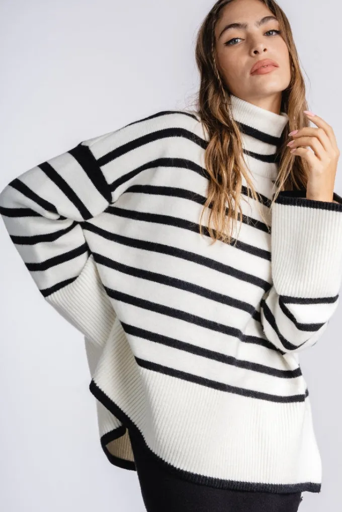 Silk & Salt denise sweater  - beige/black^ Knitwear