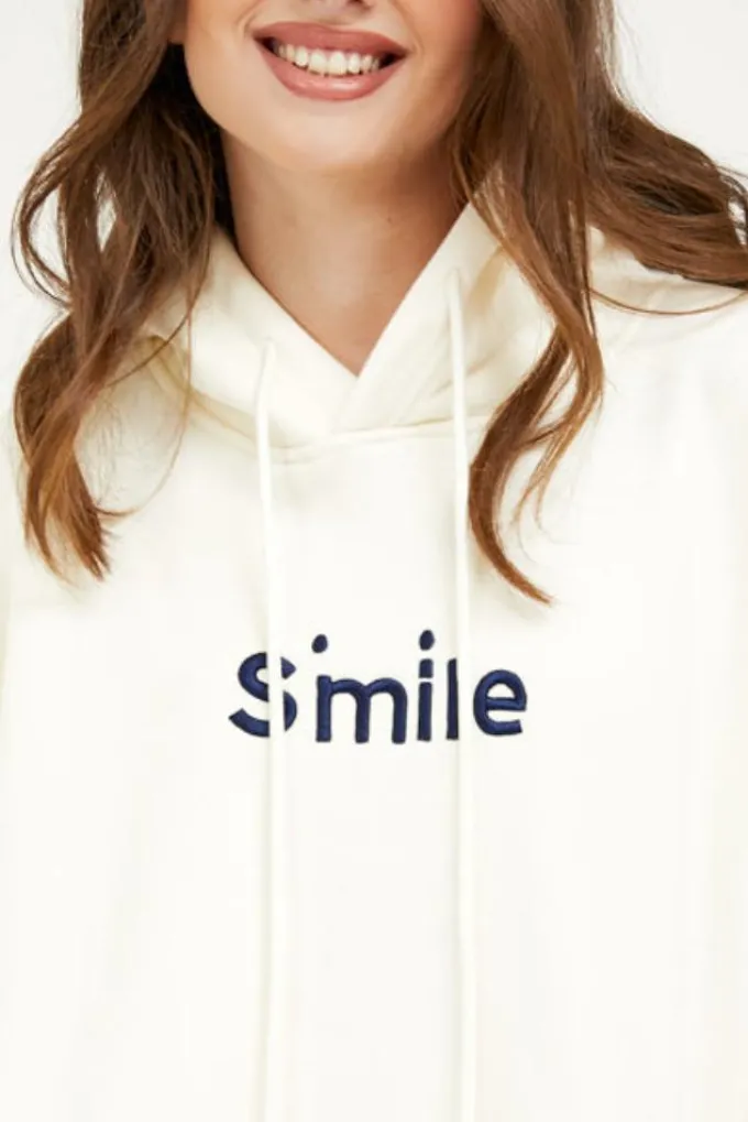 Silk & Salt smile at my hoodie - beige^ Loungewear