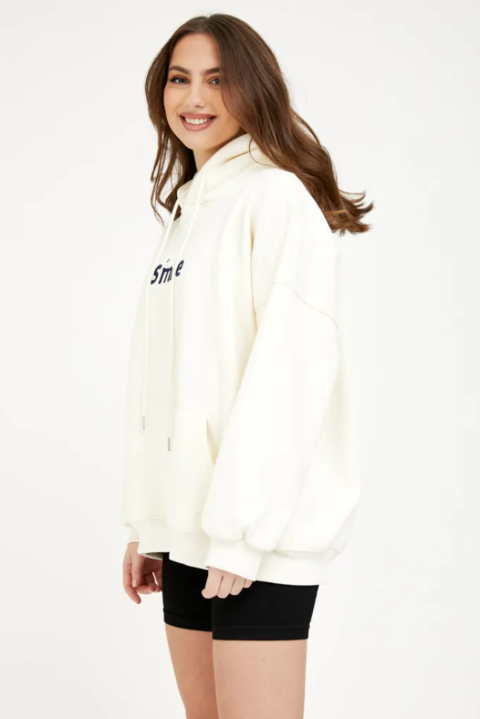 Silk & Salt smile at my hoodie - beige^ Loungewear