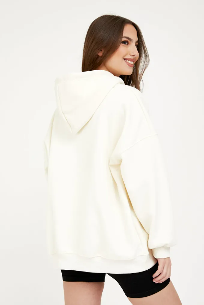 Silk & Salt smile at my hoodie - beige^ Loungewear