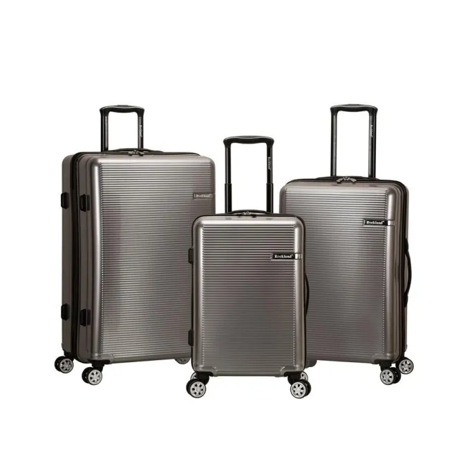 Silk & Salt 3Pc Polycarbonate/Abs Upright Set Silver^ Luggage Sets