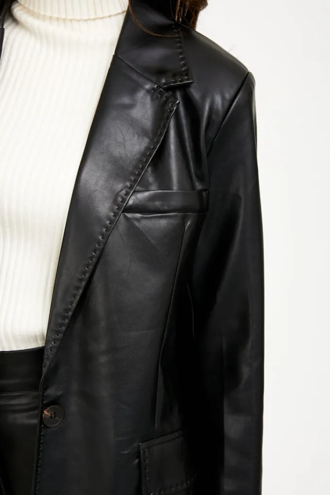 Silk & Salt the vegan leather jacket - black^ Coats & Jackets