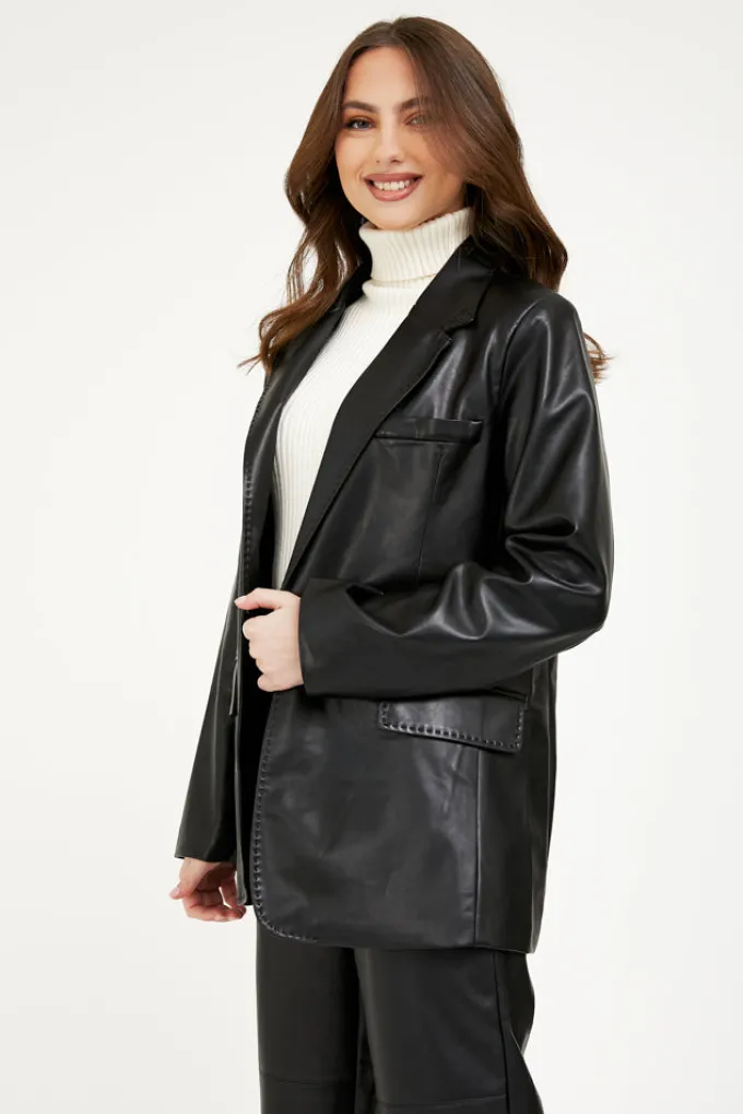 Silk & Salt the vegan leather jacket - black^ Coats & Jackets