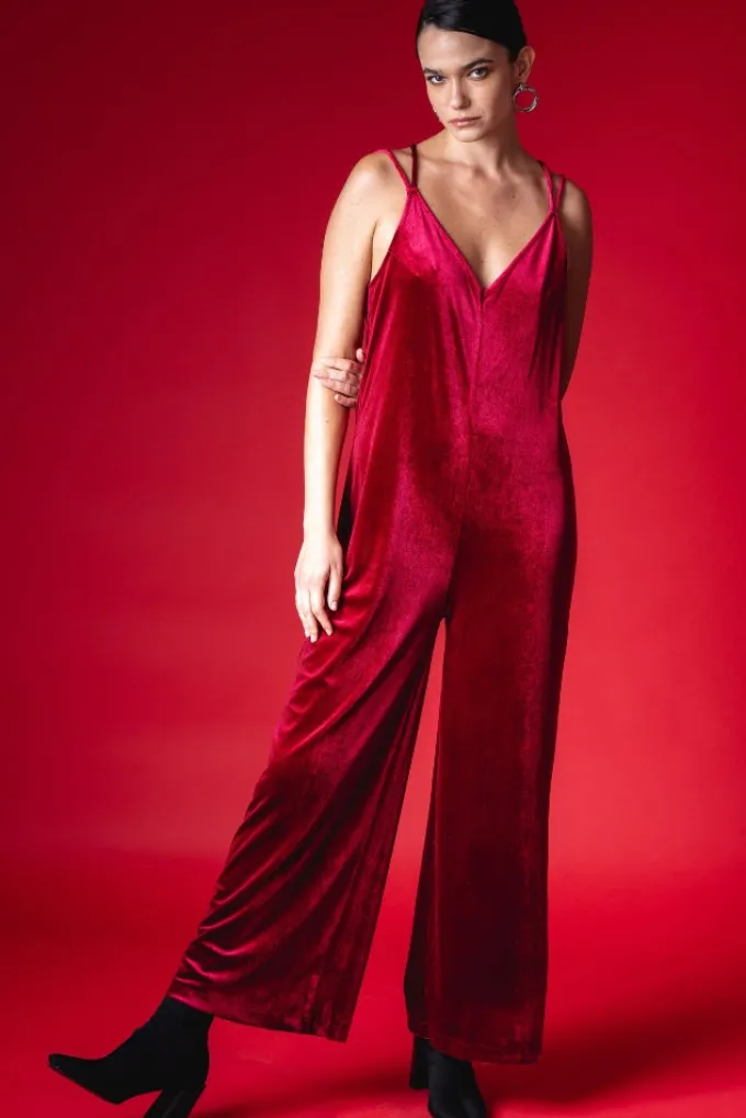 Silk & Salt dangerously in love jumpsuit - wine velvet^ Jumpsuits