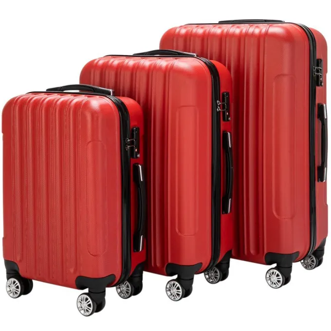 Silk & Salt OTVIAP 3-in-1 Multifunctional LarCapacity Traveling StoraSuitcase LuggaSet Red^ Luggage Sets