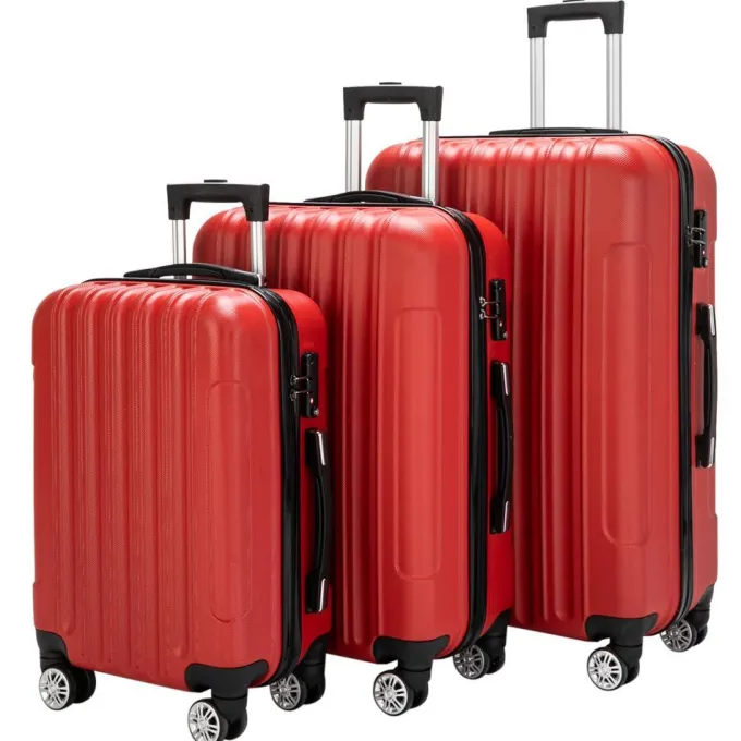 Silk & Salt OTVIAP 3-in-1 Multifunctional LarCapacity Traveling StoraSuitcase LuggaSet Red^ Luggage Sets
