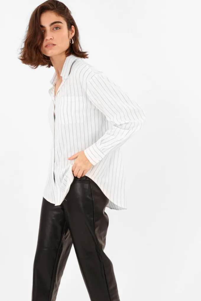 Silk & Salt emily striped shirt - white^ Tops