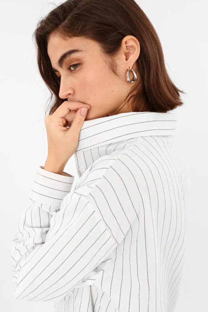 Silk & Salt emily striped shirt - white^ Tops