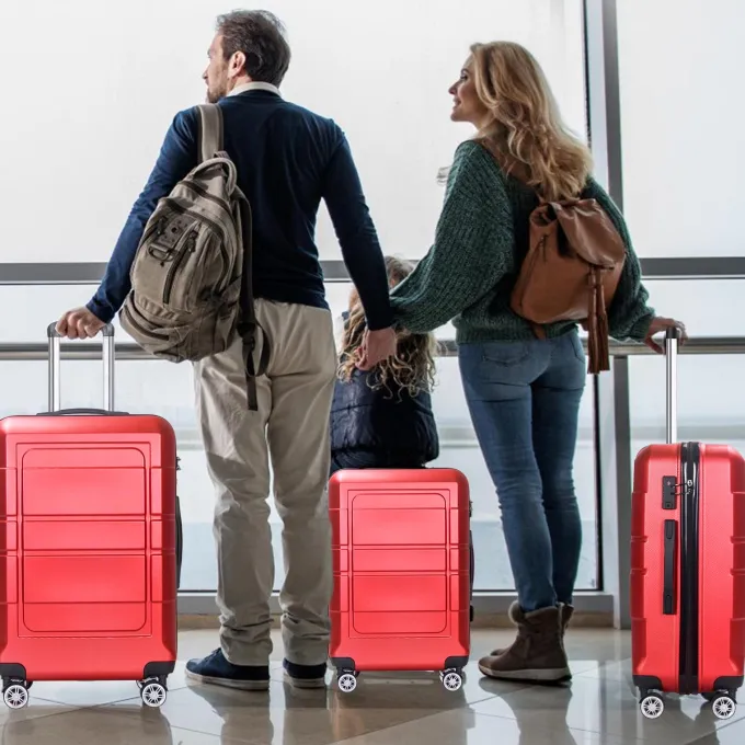 Silk & Salt AEDILYS 3 Piece Suitcase LuggaSet - Red^ Luggage Sets