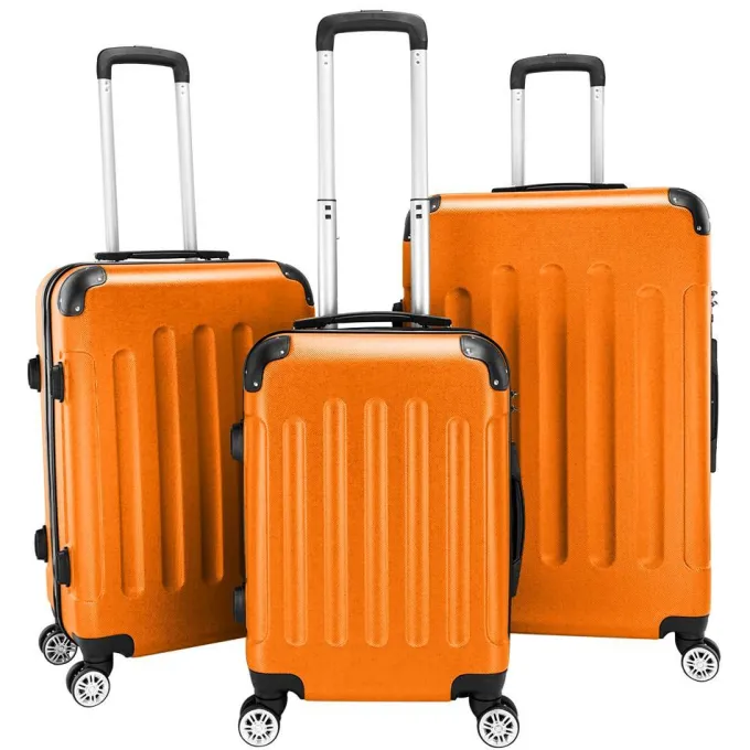 Silk & Salt OTVIAP 3-in-1 Portable ABS Trolley Case LuggaSuitcase 20 / 24 / 28 (Orange) Suitcase Traveling Suitcase^ Luggage Sets