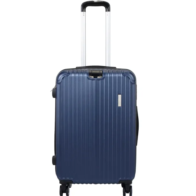 Silk & Salt Kepooman Expandable Suitcase Vertical Striped Suitcase 3-piece Set Blue^ Hard Side Luggage