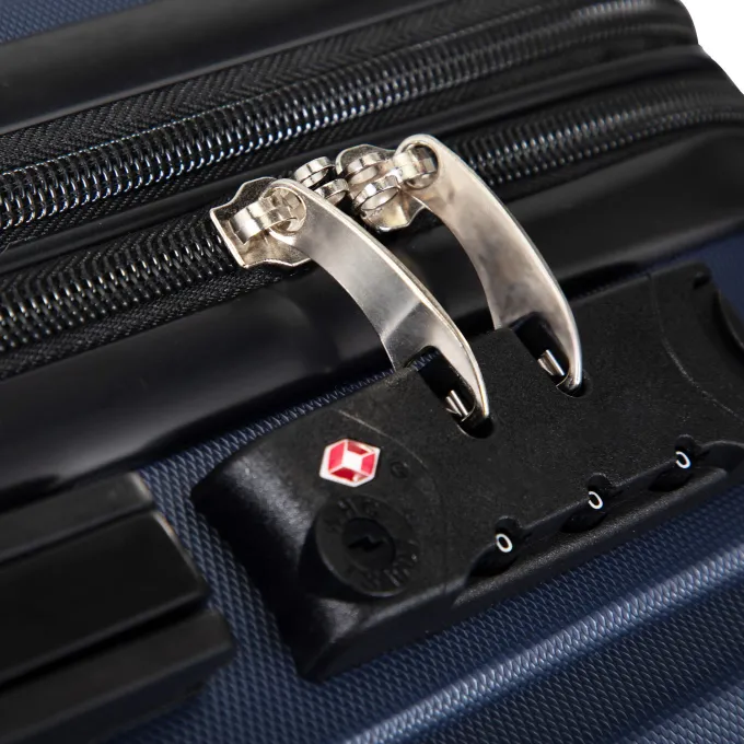 Silk & Salt Kepooman Expandable Suitcase Vertical Striped Suitcase 3-piece Set Blue^ Hard Side Luggage