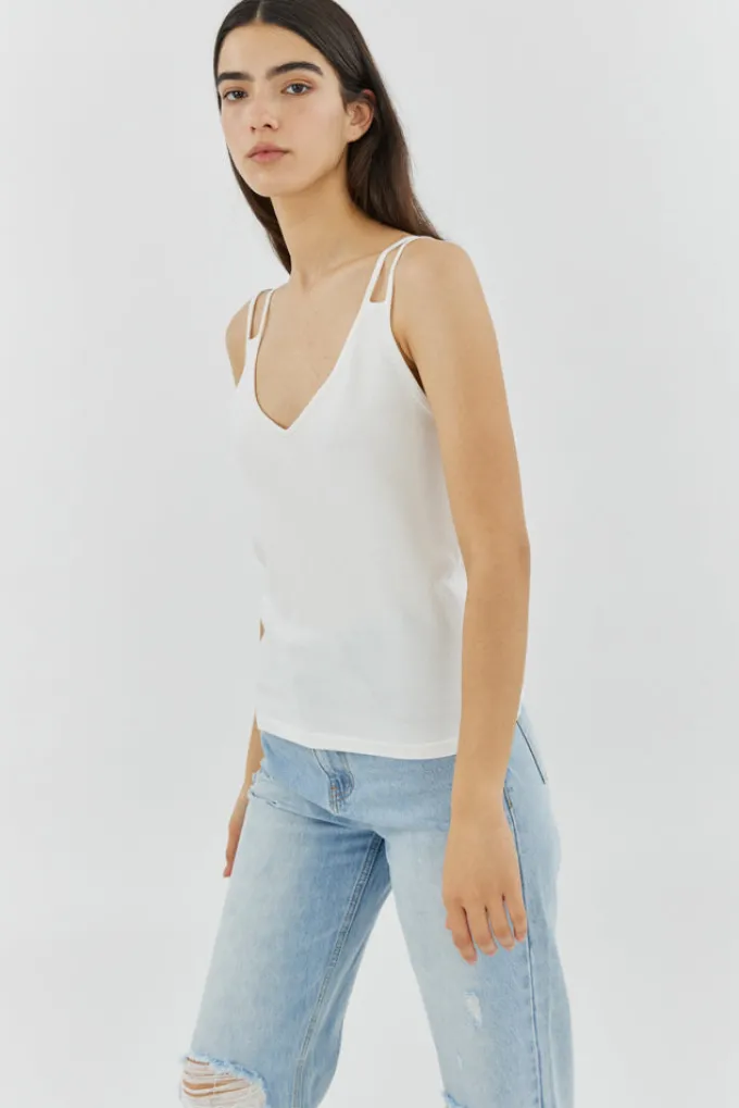 Silk & Salt palermo top - white^ Knitwear
