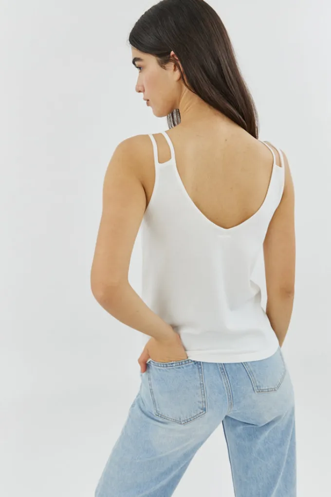 Silk & Salt palermo top - white^ Knitwear