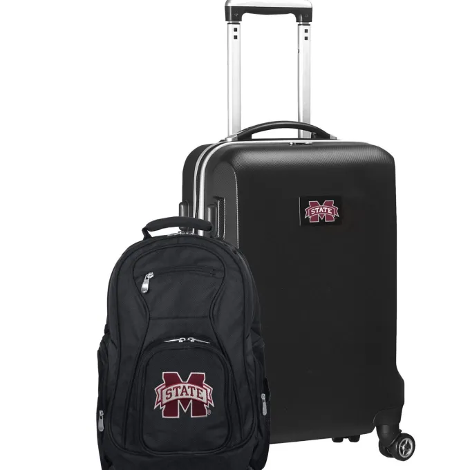 Silk & Salt Mississippi State Bulldogs Deluxe 2-Piece Backpack and Carry-On Set - Black^ Luggage Sets