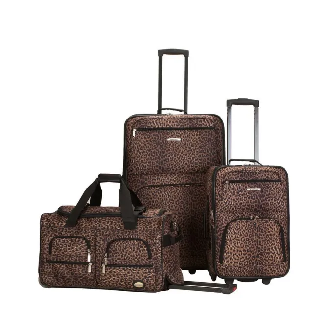 Silk & Salt 3 Pc LuggaSet Leopard^ Luggage Sets