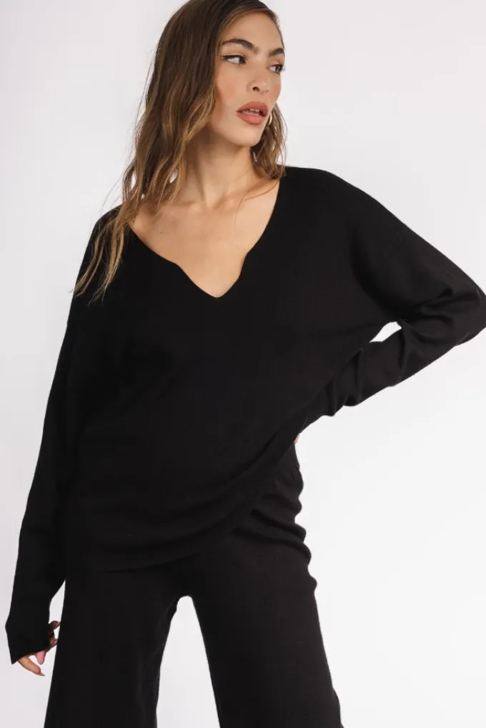 Silk & Salt flow lounge set - black^ Sets