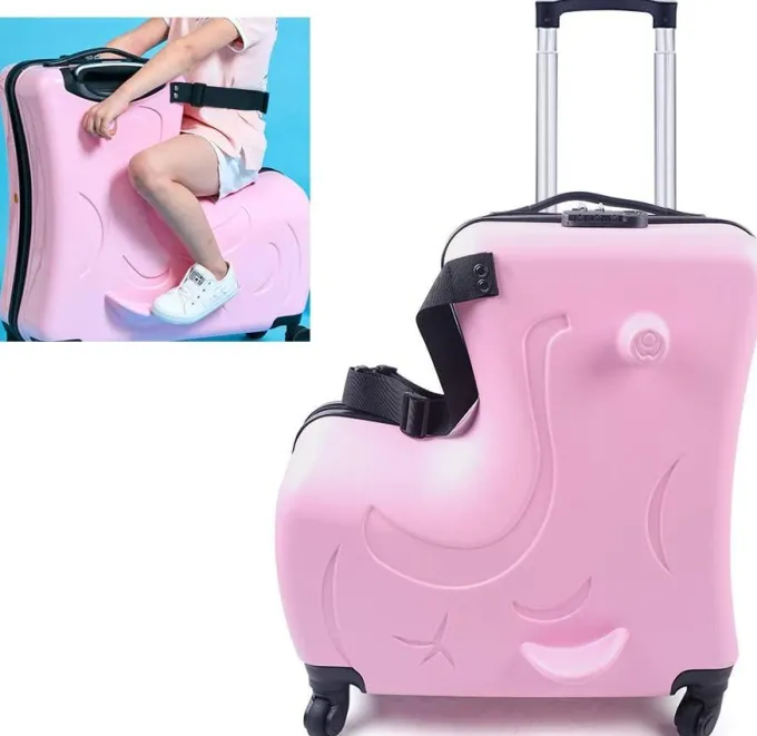 Silk & Salt TFCFL 20 inch Children Kid LuggaSuitcase School Backpack Pull Rod Trolley Case^ Checked Luggage