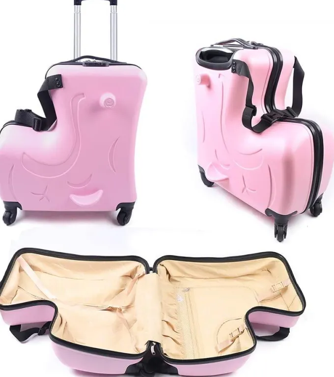 Silk & Salt TFCFL 20 inch Children Kid LuggaSuitcase School Backpack Pull Rod Trolley Case^ Checked Luggage