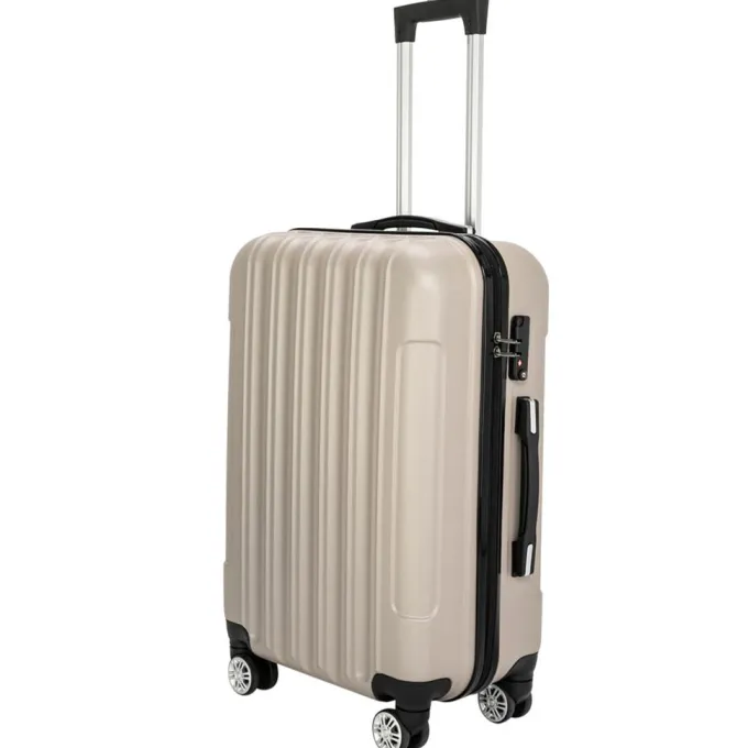 Silk & Salt Hi.FANCY 3-in-1 LuggaABS StoraSuitcases Waterproof Trolley Cases with Spinner Wheels Travel Baggage Grey^ Hard Side Luggage
