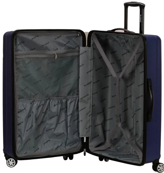 Silk & Salt 3-Pc Skyline Abs Non-Expandable LuggaSet in Blue^ Carry On Luggage