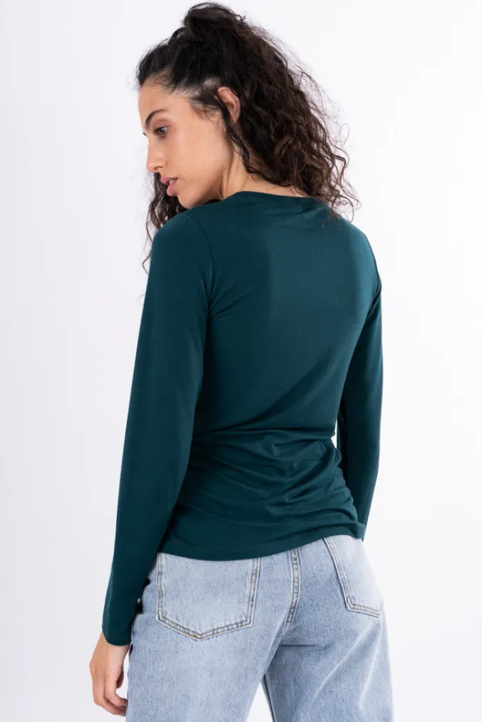 Silk & Salt aria long sleeve tee - dark green^ Tops