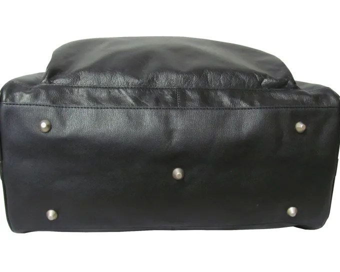 Silk & Salt Amerileather 2424-0 Amerileather Leather Traveler SetampBlack - 2 Piece^ Luggage Sets