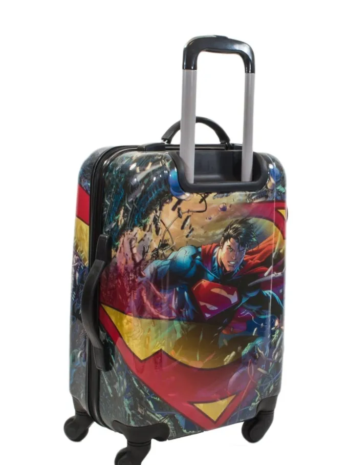 Silk & Salt DC Comics Superman 21 Inch Spinner Rolling LuggaSuitcase Upright ABS Plastic Hard Cases^ Carry On Luggage