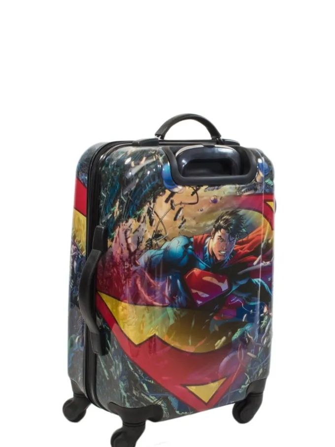 Silk & Salt DC Comics Superman 21 Inch Spinner Rolling LuggaSuitcase Upright ABS Plastic Hard Cases^ Carry On Luggage