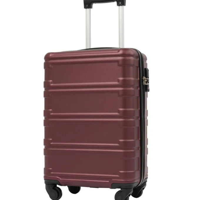 Silk & Salt Hommoo Expandable Hardside LuggaSet with TSA Lock 3-Piece Set (20 /24 /28) Red^ Checked Luggage