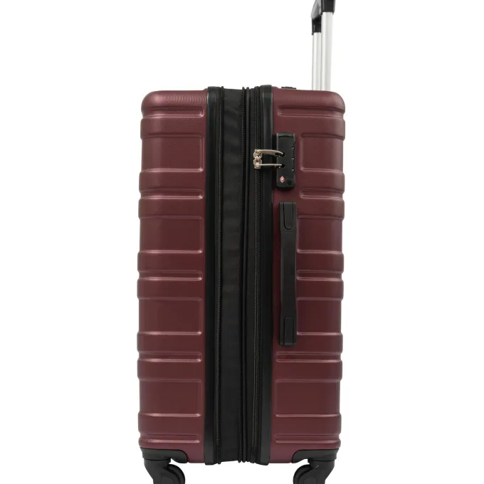 Silk & Salt Hommoo Expandable Hardside LuggaSet with TSA Lock 3-Piece Set (20 /24 /28) Red^ Checked Luggage
