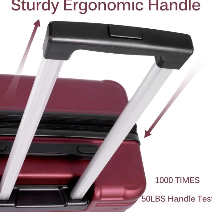 Silk & Salt Hommoo Expandable Hardside LuggaSet with TSA Lock 3-Piece Set (20 /24 /28) Red^ Checked Luggage