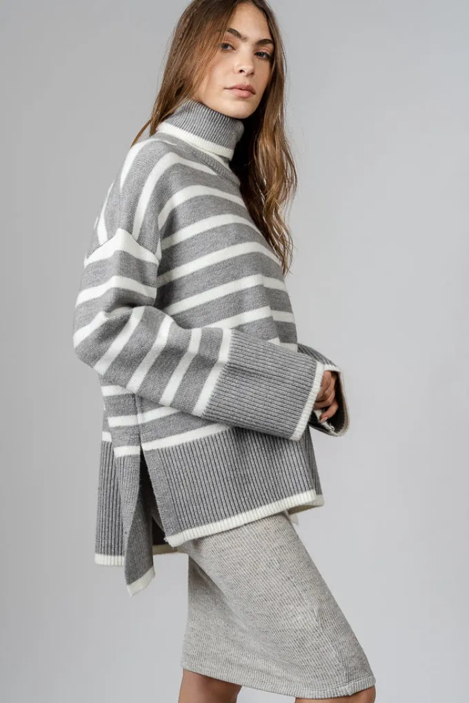 Silk & Salt denise sweater - grey/white^ Knitwear