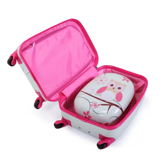 Silk & Salt 2 Pcs Kid LuggaSet12 Backpack amp16 Kid Carry on Suitcase with Spinner WheelsTravel Rolling Luggafor Girl amp;amp;Boy^ Hard Side Luggage