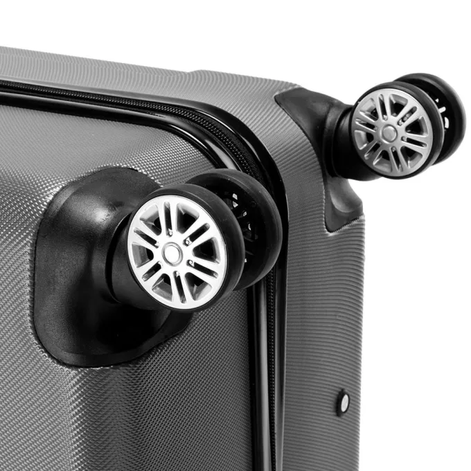 Silk & Salt Veryke 3Pcs Traveling Luggage Dark Gray Rolling Traveling StoraSuitcase LuggaSet 20+24+28 Portable ABS LarCapacity LuggaBags with Wheels LarSuitcases and Luggage^ Hard Side Luggage