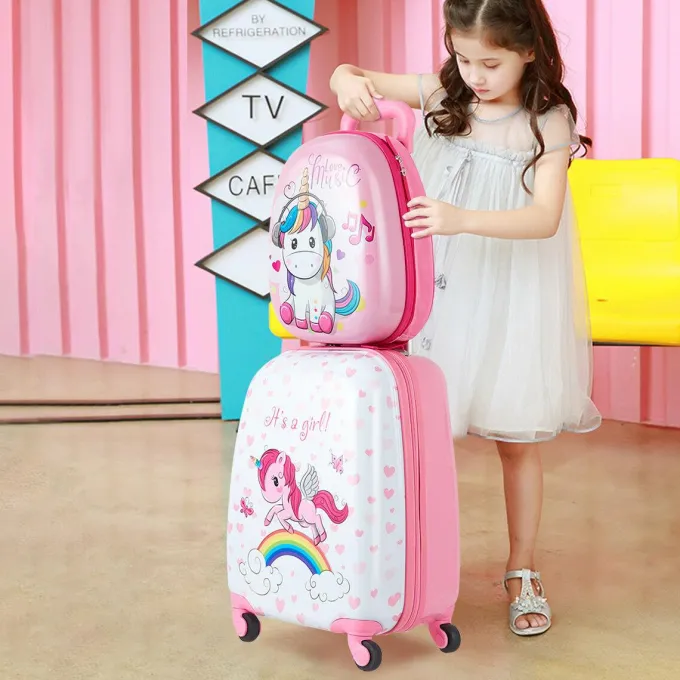 Silk & Salt Kid LuggaSet 12u201d Backpack amp16u201d Kid Carry on Suitcase with Spinner Wheels Child School Travel Rolling Luggafor Girl FREMO^ Hard Side Luggage
