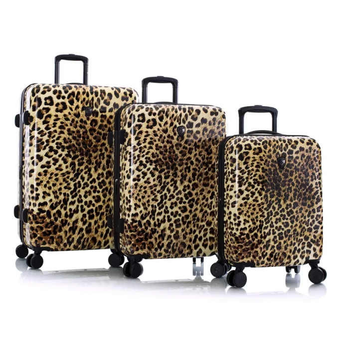 Silk & Salt Heys America Brown Leopard 3-Piece Hardside Spinner LuggaSet^ Hard Side Luggage